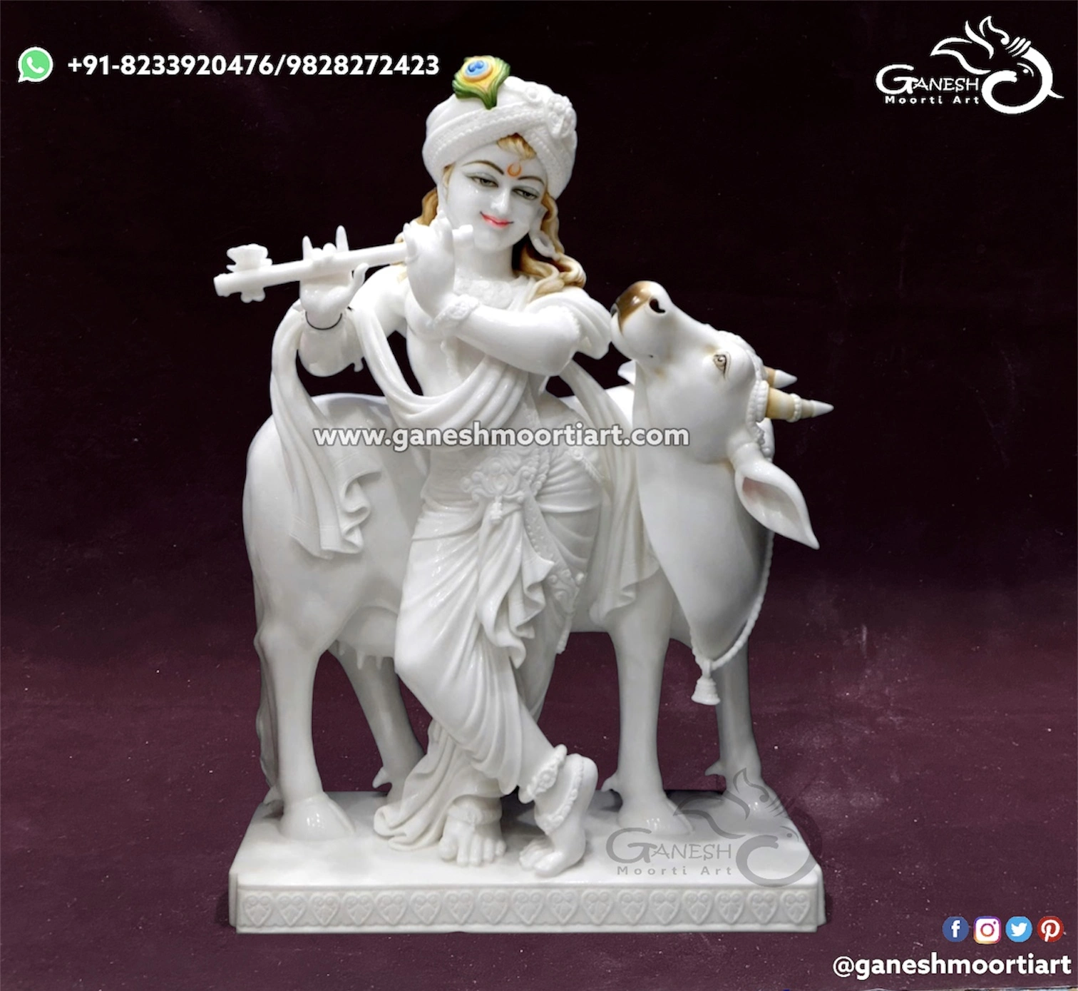 Buy Krishna with Cow Murti Online