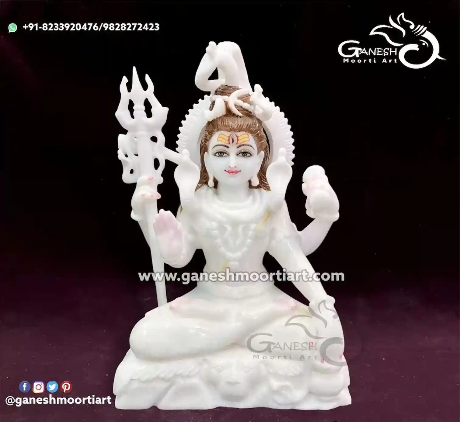 Buy Lord Shiva Statue White Marble