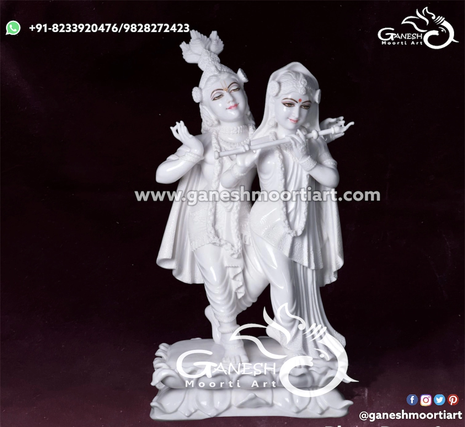 Big Marble Radha Krishna Moorti