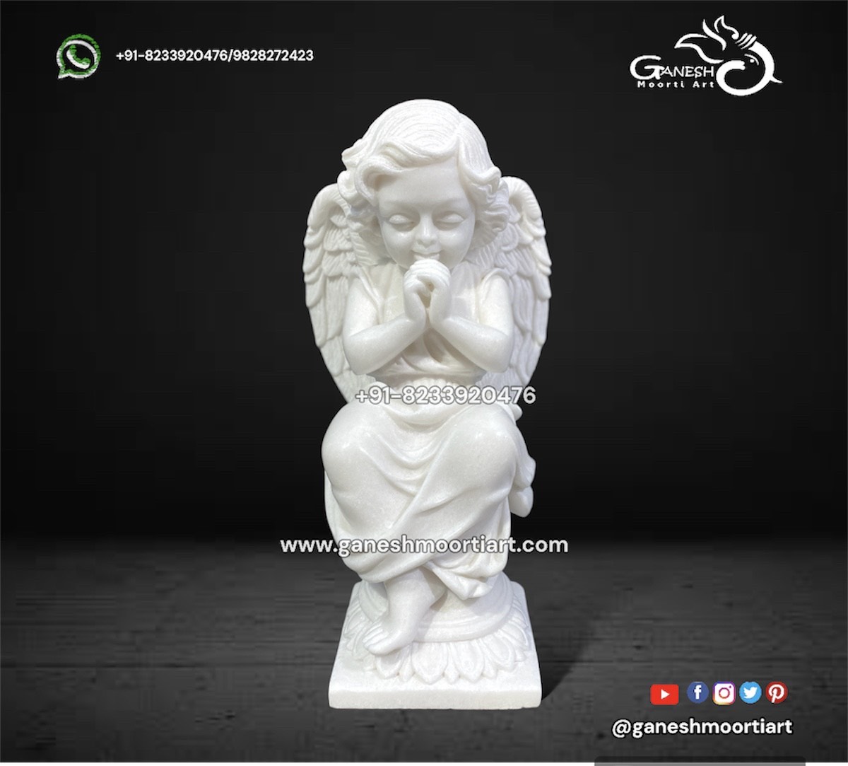 Marble Cherub Praying angel Statue