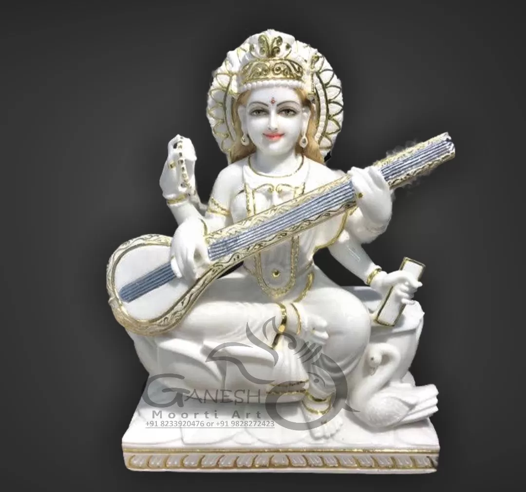 Buy Goddess Saraswati Marble Statue