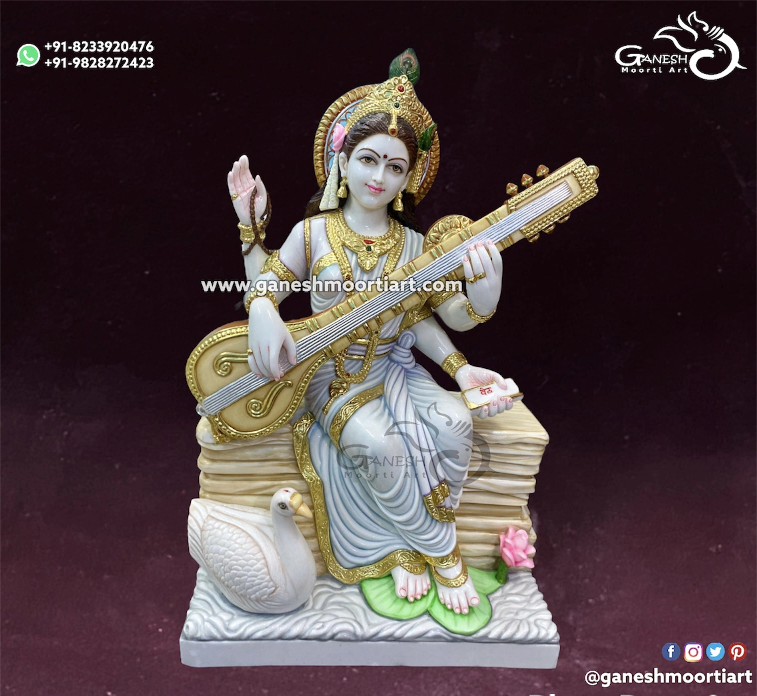 Buy Beautiful Goddess Saraswati Statue