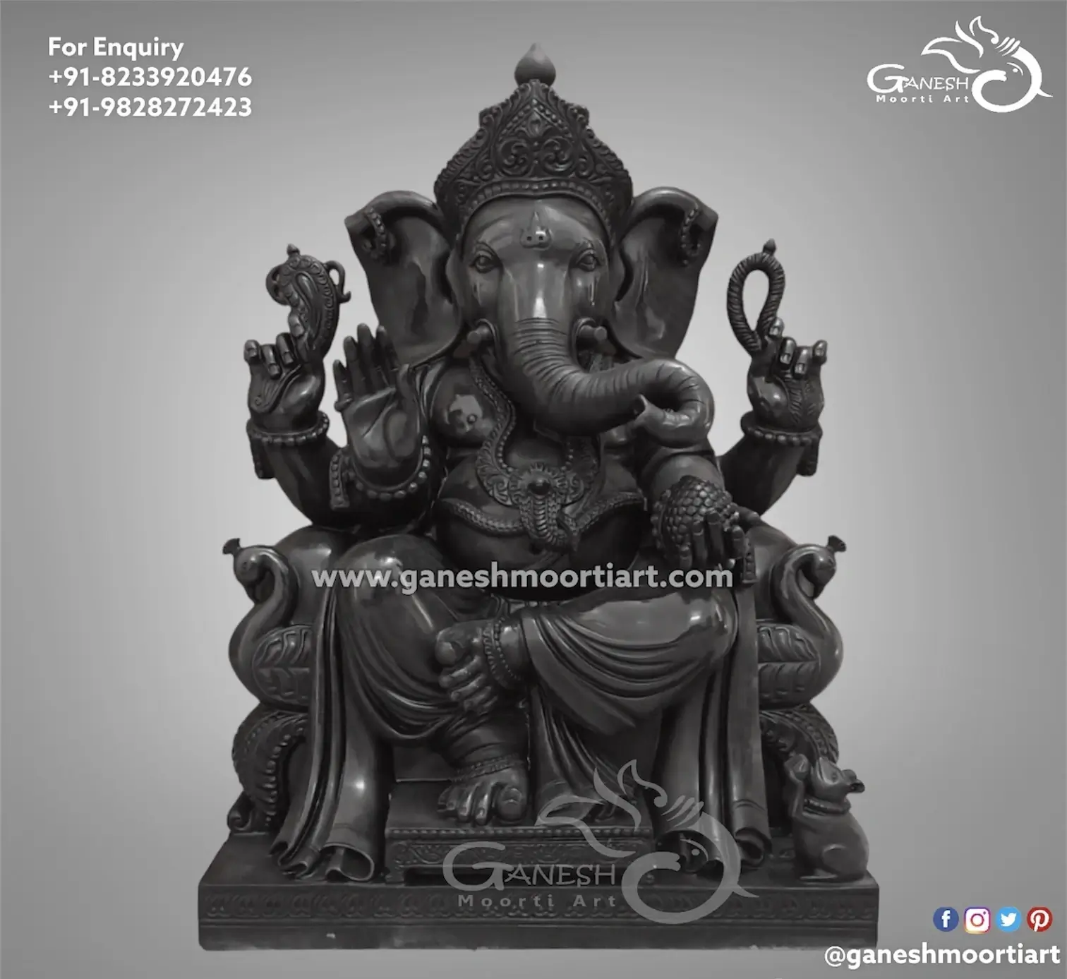 Black Vinayagar Statue for Home