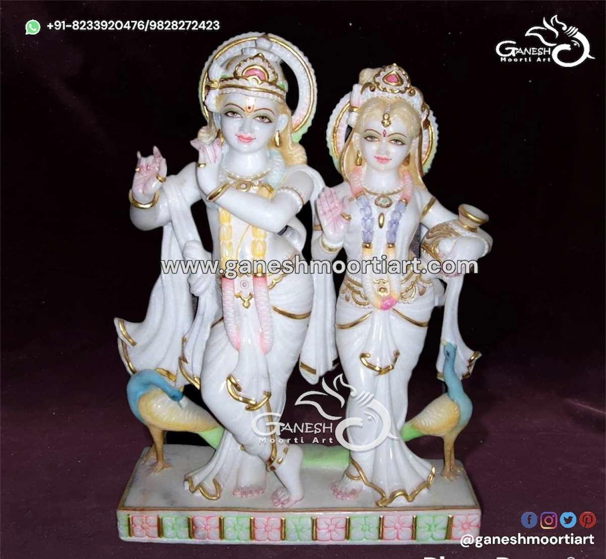 Radha Krishna Marble Jugal Murti