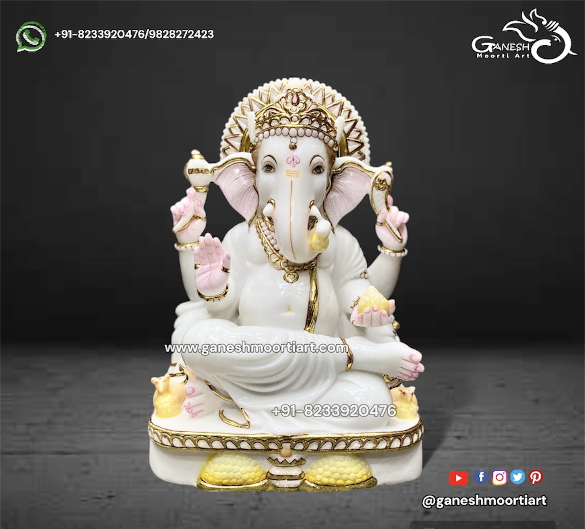 Vinayagar murthi for home in marble