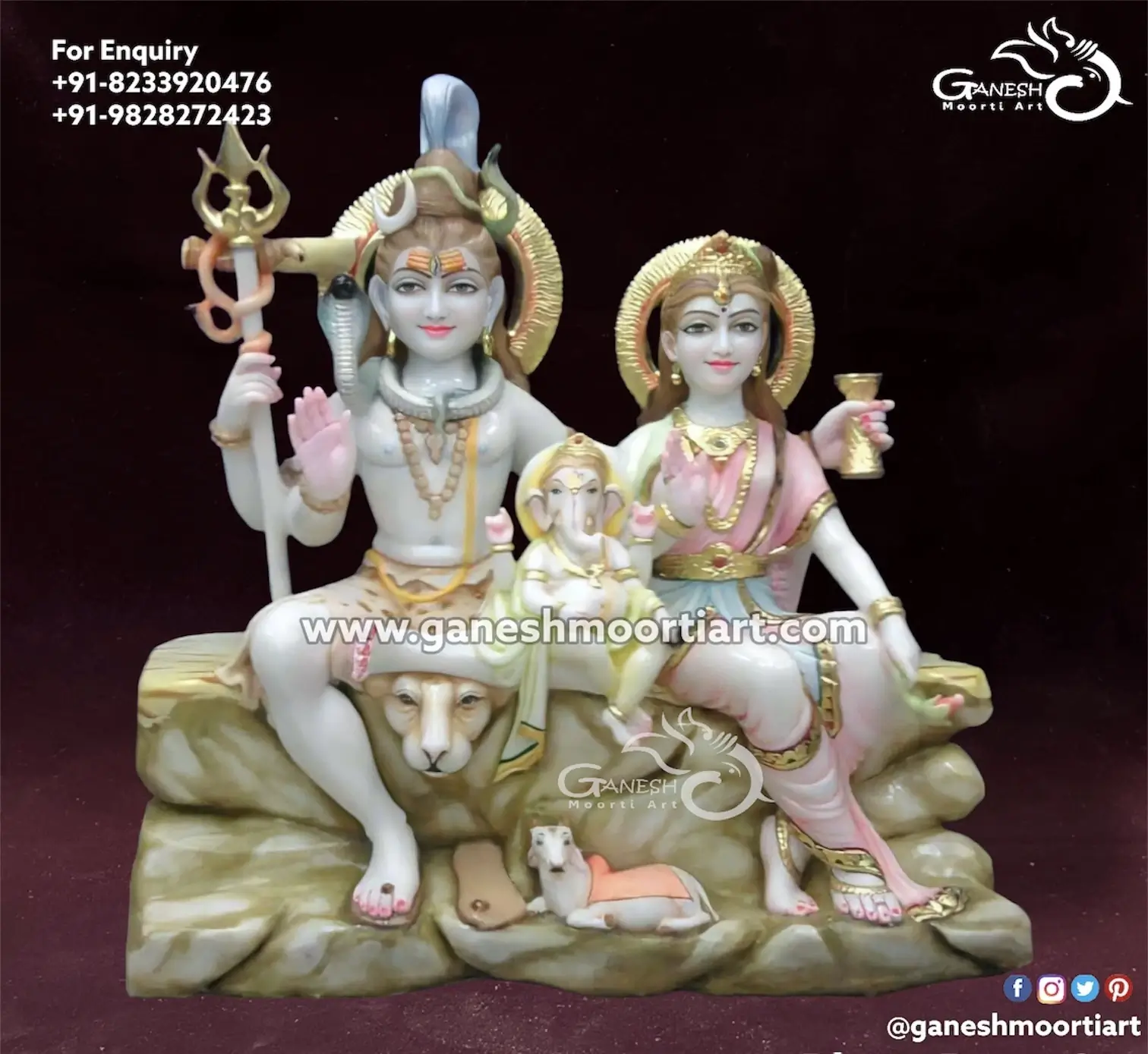 Makrana Marble Shiv Parwati Statue