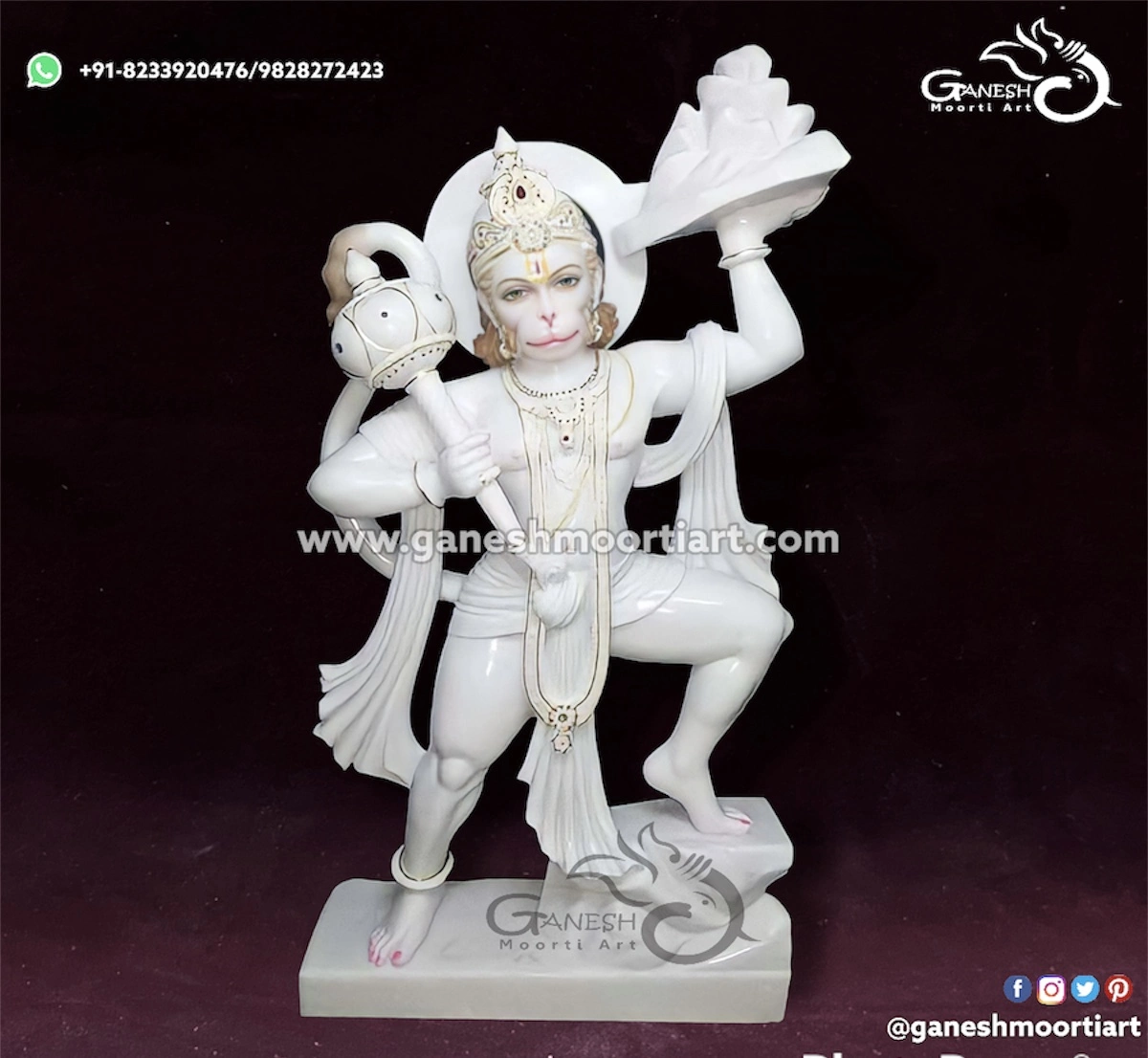 Beautiful Hanuman Statue in Marble