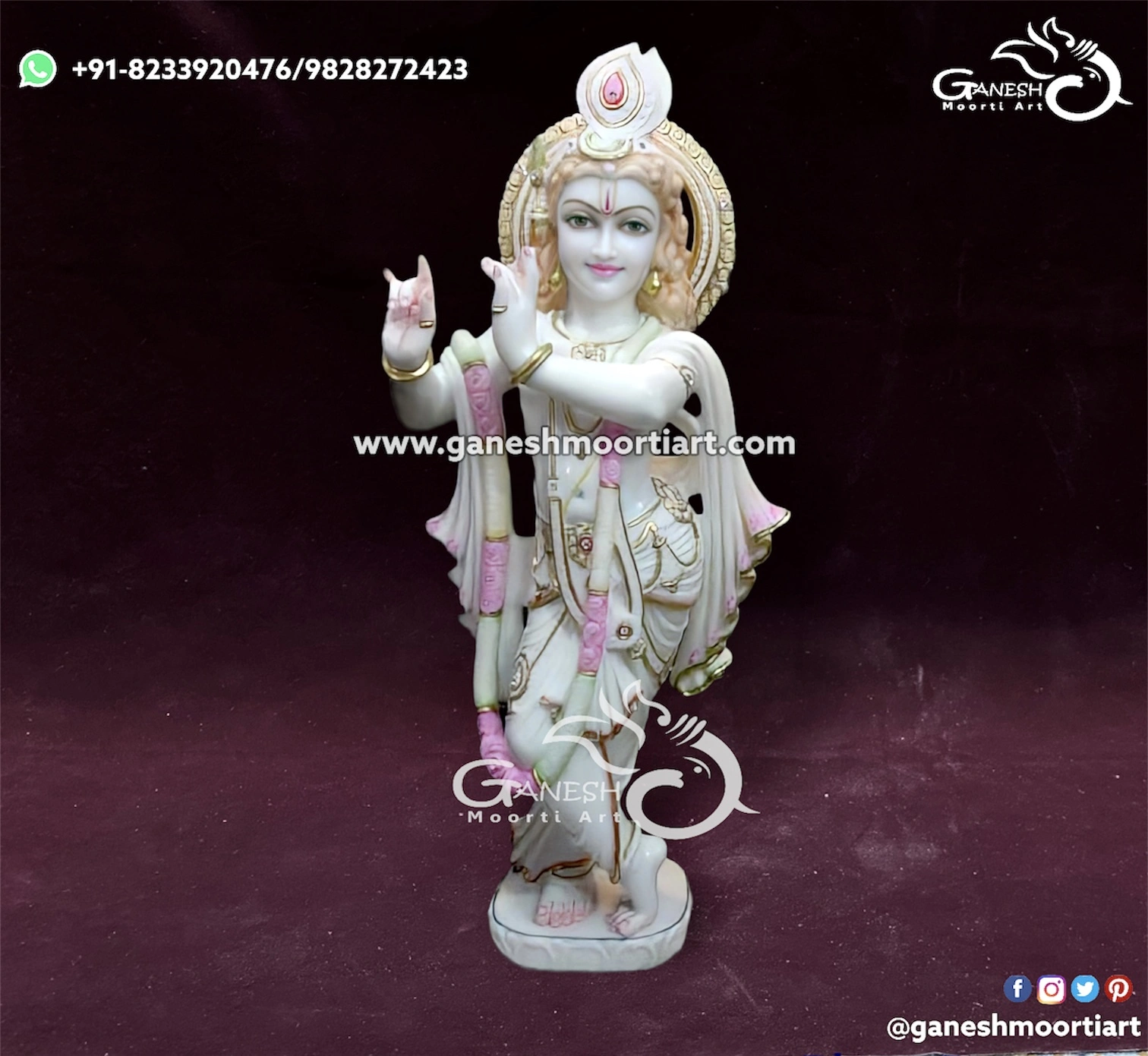 Buy Krishna Marble Moorti