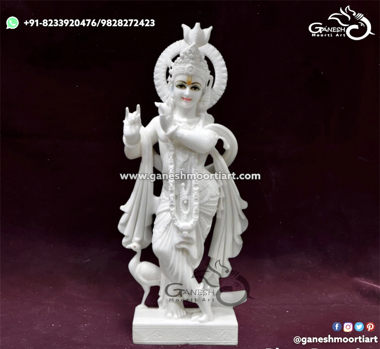 Buy White Marble Krishna Murti 