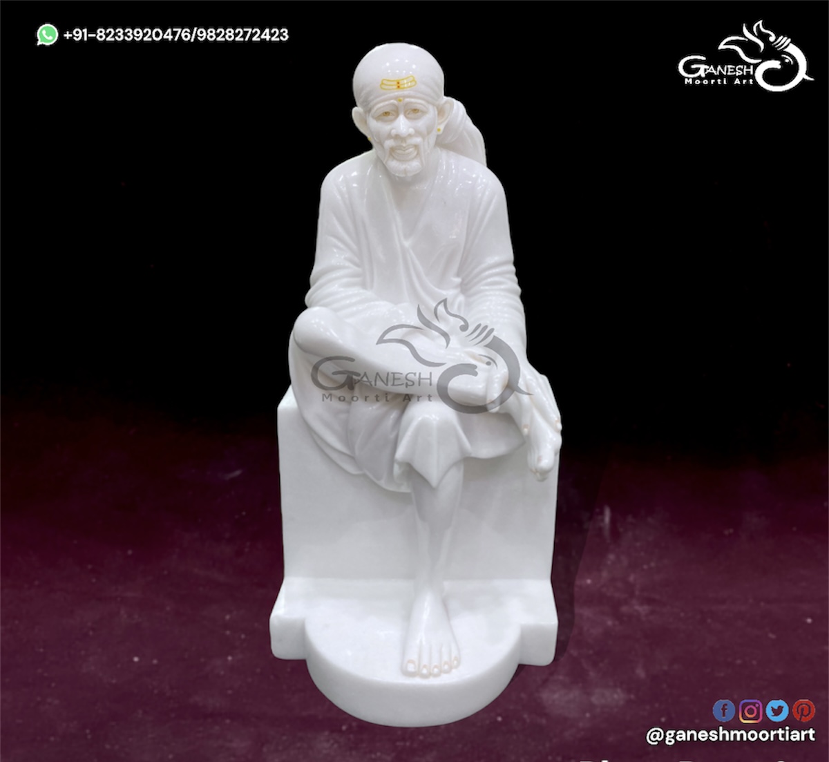 Sai baba marble murti big size