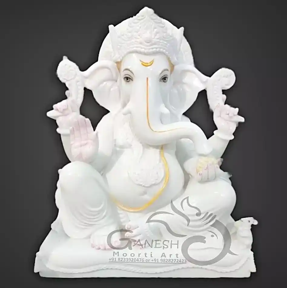 White Ganesh Murti