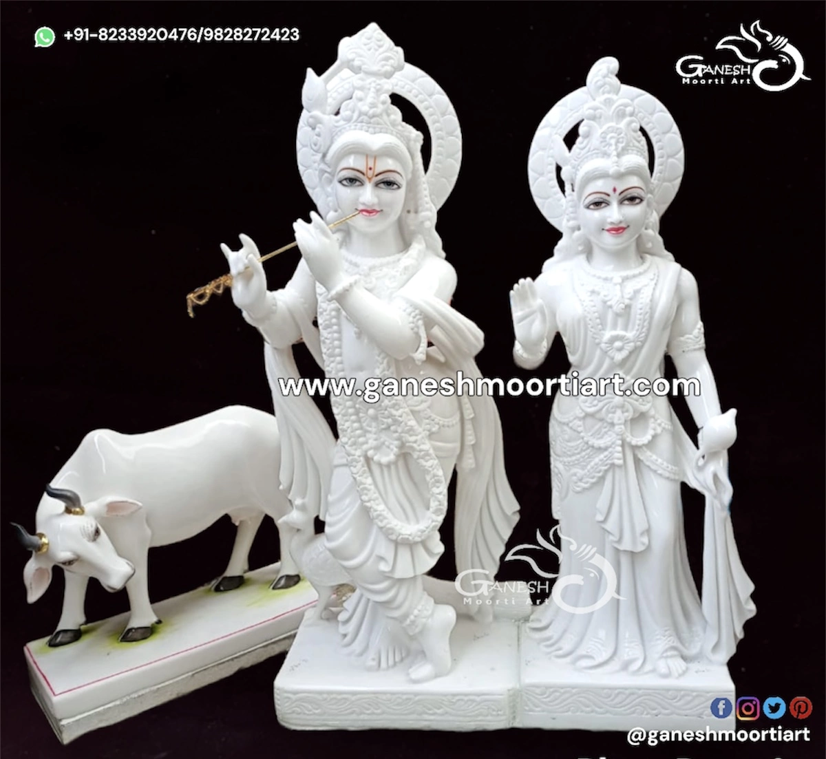 Buy Statue of Radha Krishna with cow